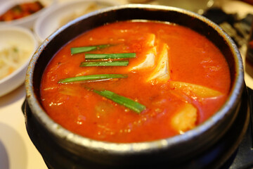 Canvas Print - Closeup shot of a delicious Asian soup