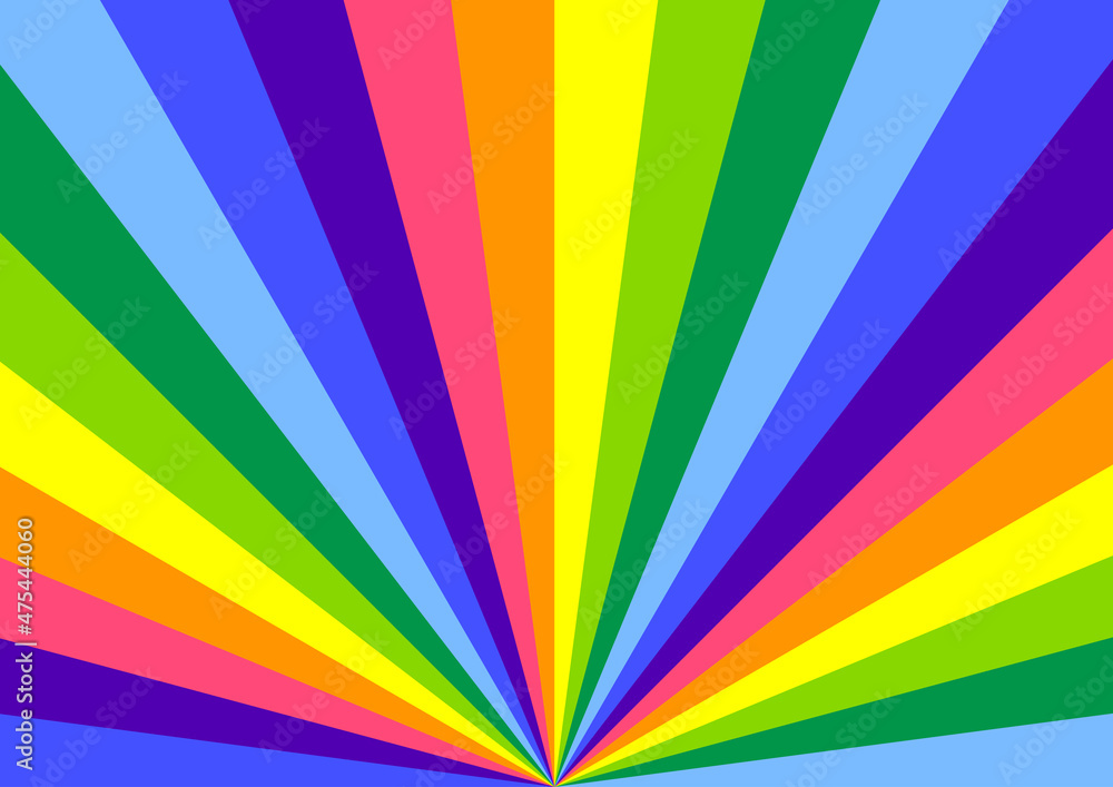 ビビットカラーのサンバースト背景素材 Vivid color sunburst 