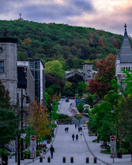 Poster - Vertical shot of the city of Montreal, Canada at autumn