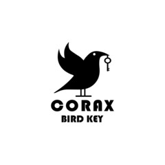 Sticker - Corax Bird Key Logo Design Templates Animals