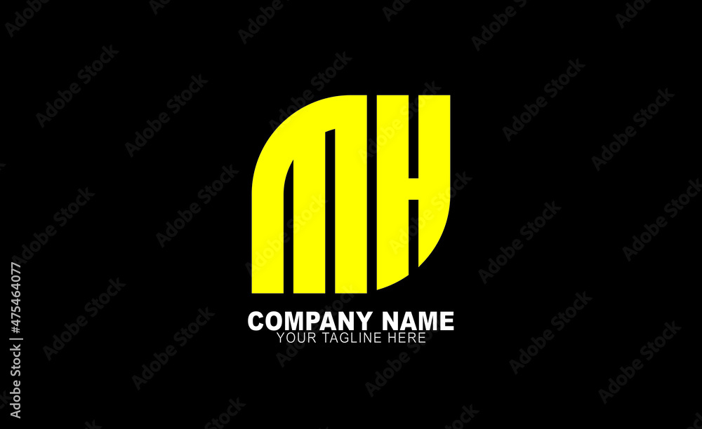Mh, Abstract initial monogram letter alphabet logo design vector ...