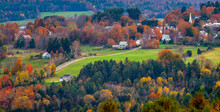 USA, New England, Vermont Village Of Peacham Autumn