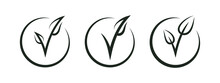 Vegan Symbol. Vegan Label With Check Mark