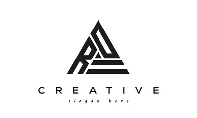 RO Creative Initials Triangle Logo Vector Letter
