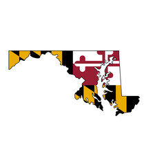 Maryland Md State Map Shape With Flag