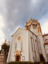 Vertical Shot Of A Beautiful Memorial Presbyterian Church In The USA