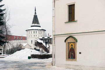 Wall Mural - Danilov stavropegic monastery on a winter day in Moscow