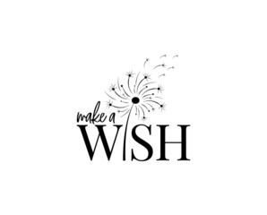 Wall Mural - Make a wish, vector. Motivational inspirational positive life quotes, affirmations. Wording design isolated on white background, lettering. Wall decals, wall art, artwork