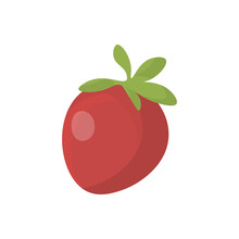 Strawberry, Simple Flat Color Illustration, Good For Apps And Books