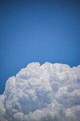 Wall Mural - vertical shot of the beautiful cloudscape in the blue sky.
