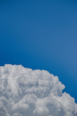 Wall Mural - vertical shot of the beautiful cloudscape in the blue sky.