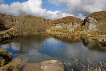 The Abandoned And Flooded 19th Century Haytor Quarries, In Production Between 1820 And 1850, Haytor Down, Dartmoor,  Devon, UK