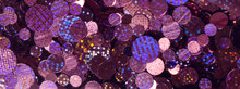 Background Of Shiny Holographic Round Sequins. New Year Abstract Background, Banner