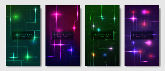 Wall Mural - vector illustration. geometric tech background collection. colorful, bright decoration. design eleme