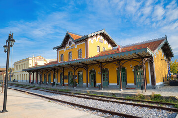 Wall Mural - the beautiful historic station of the city of Volos, Greece. The building was completed in 1884