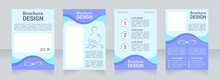 Spirituality Blue Blank Brochure Design. Template Set With Copy Space For Text. Premade Corporate Reports Collection. Editable 4 Paper Pages. Roboto Light, Medium, Itim Regular Fonts Used