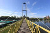 Fototapeta Na sufit - Bamboo bridge in the mangrove forest area.