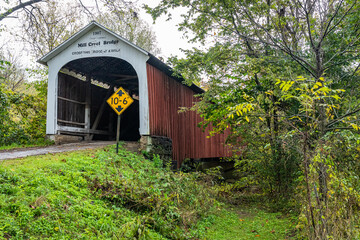 Wall Mural - Mill Creek Covered Bridge Parke County Indiana