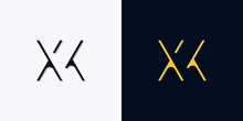 Minimalist Abstract Initial Letters XK Logo.