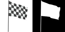 3D Rendering Illustration Of A Checkered Racing Flag