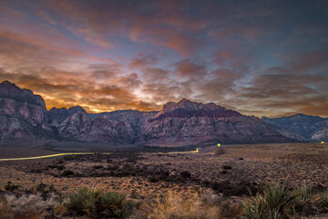 Wall Mural - Red Rock near Las Vegas long exposure