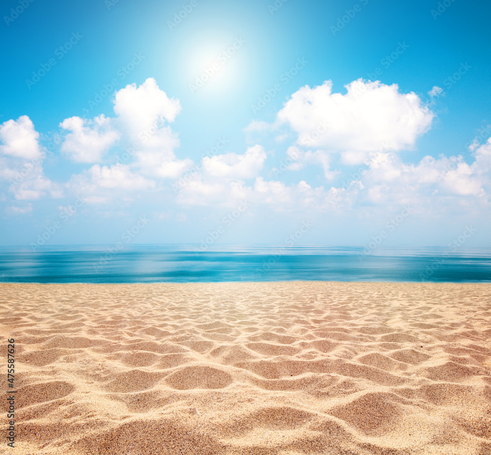 Beautiful sandy beach and tropical sea Stock Photo | Adobe Stock