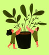© Ina Gouveia - Two small people putting plants on vase