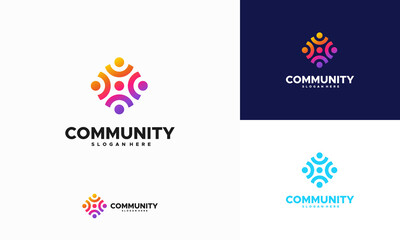 Wall Mural - Modern Community logo designs concept vector, Group people logo template designs