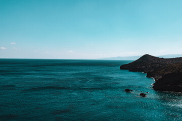 Sticker - Magnificent view of the endless blue sea from Crete island, Greece