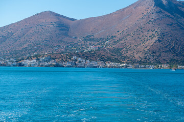 Sticker - Magnificent view of the hills across the pure seawater, Crete island, Greece