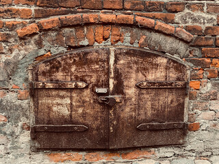 Canvas Print - Close-up shot of an old locked door