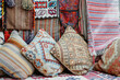 Detail image of Colorful traditional pattern pillows, interior decoration