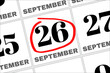 © Uuganbayar - September 26 written on a calendar to remind you an important appointment.