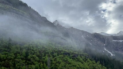 Poster - A mesmerizing view of Avalanche Lake surrounded by trees and mountains in Glacier National Park, US