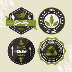 Poster - four eco badges icons