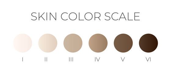 Skin Color Scale with Gradient Swatches