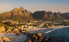 Idyllic Camps Bay Beach And Table Mountain In Cape Town, South Africa