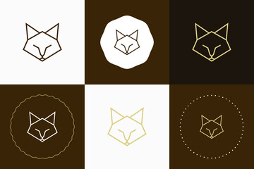 Minimal line versatile animal circle dot badge icon design