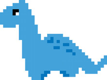 Dinosaur Vector Illustration. Pixel Art.