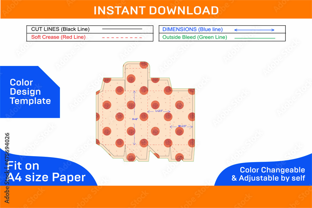 Capsules bottle box dieline template and 3d box design Color Design ...
