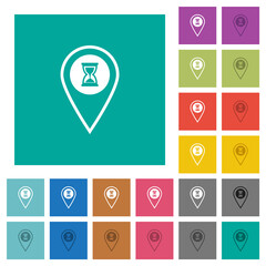 Poster - GPS location wait square flat multi colored icons