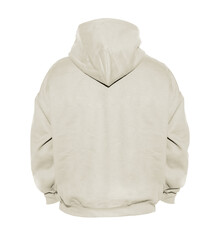 Wall Mural - blank hoodie sweatshirt color sand on invisible mannequin template back view on white background