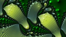 An Abstract 3D Animation Of Green Hypnotic Swirls And Geometric Shape In HD