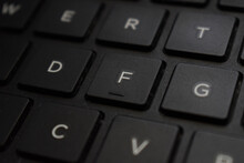 Closeup Shot Of A Black Keyboard Letters