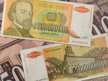 Yugoslavian Banknotes From The Early 1990s Hyperinflation