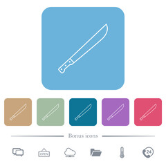 Poster - Machete flat icons on color rounded square backgrounds