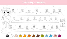 Color By Numbers Page With Cute Scarecrow And Harvest - Carrots And Beet Roots, Printable Worksheet For Kids