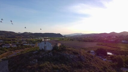 Poster - An HD footage of a small church on the hill in the countryside in Cehegin Murcia