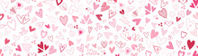 Heart Love Doodle Background. Handwritten Amour Wallpaper Template. Valentine Celebration. Stock Vector