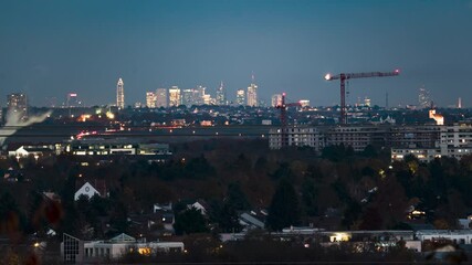 Sticker - A time-lapse of the modern city turning from day to night